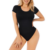 Essential Kurzarm-Shaping-Bodysuit mit Tanga - Schwarz